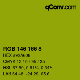 颜色代码: RGB 146 166 8 | qconv.com