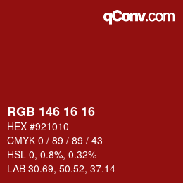Color code: RGB 146 16 16 | qconv.com