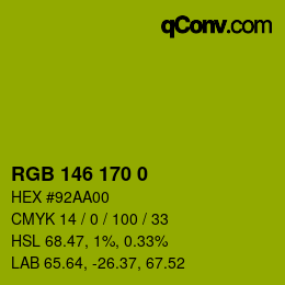 カラーコード: RGB 146 170 0 | qconv.com