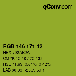カラーコード: RGB 146 171 42 | qconv.com