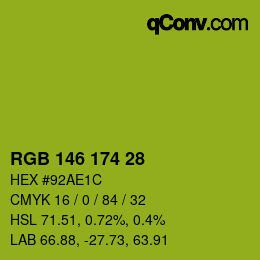 Farbcode: RGB 146 174 28 | qconv.com