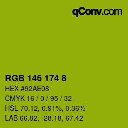 カラーコード: RGB 146 174 8 | qconv.com