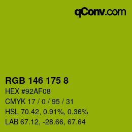 カラーコード: RGB 146 175 8 | qconv.com