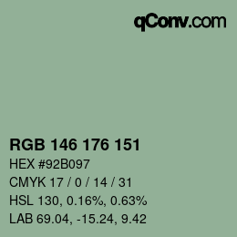 Farbcode: RGB 146 176 151 | qconv.com
