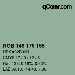 颜色代码: RGB 146 176 155 | qconv.com