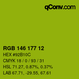 颜色代码: RGB 146 177 12 | qconv.com