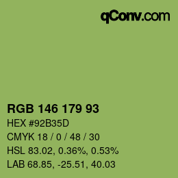 Farbcode: RGB 146 179 93 | qconv.com