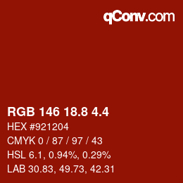 カラーコード: RGB 146 18.8 4.4 | qconv.com