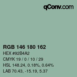 Code couleur: RGB 146 180 162 | qconv.com