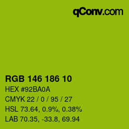 Color code: RGB 146 186 10 | qconv.com