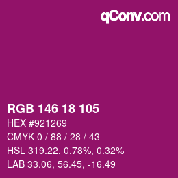 Color code: RGB 146 18 105 | qconv.com