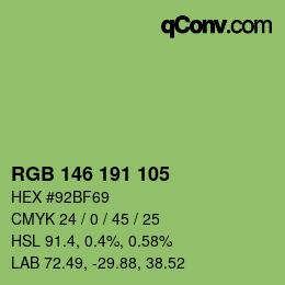 Farbcode: RGB 146 191 105 | qconv.com
