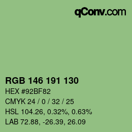 Farbcode: RGB 146 191 130 | qconv.com