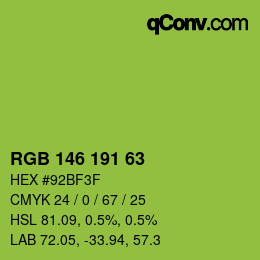 Color code: RGB 146 191 63 | qconv.com