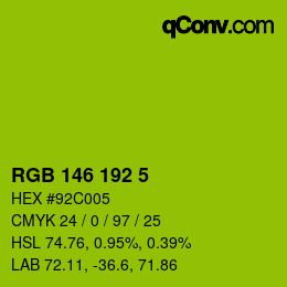 カラーコード: RGB 146 192 5 | qconv.com