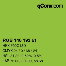 Color code: RGB 146 193 61 | qconv.com