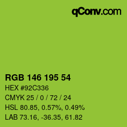 Farbcode: RGB 146 195 54 | qconv.com