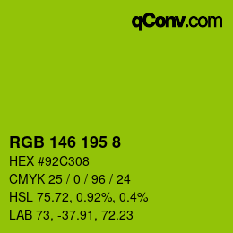 カラーコード: RGB 146 195 8 | qconv.com