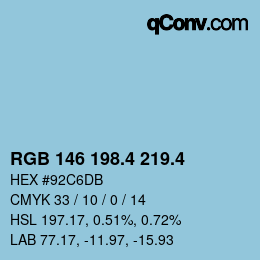 カラーコード: RGB 146 198.4 219.4 | qconv.com