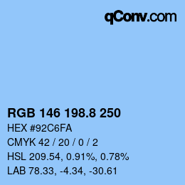 Color code: RGB 146 198.8 250 | qconv.com