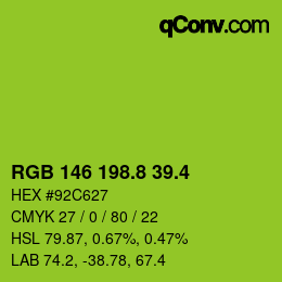 カラーコード: RGB 146 198.8 39.4 | qconv.com