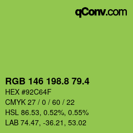 カラーコード: RGB 146 198.8 79.4 | qconv.com
