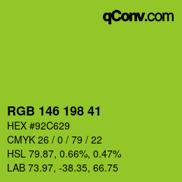 Color code: RGB 146 198 41 | qconv.com