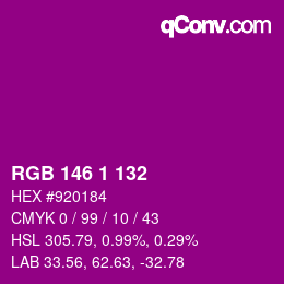 カラーコード: RGB 146 1 132 | qconv.com