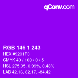 Color code: RGB 146 1 243 | qconv.com