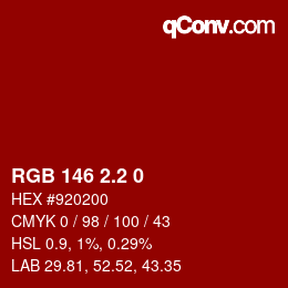 カラーコード: RGB 146 2.2 0 | qconv.com