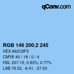 Color code: RGB 146 200.2 245 | qconv.com
