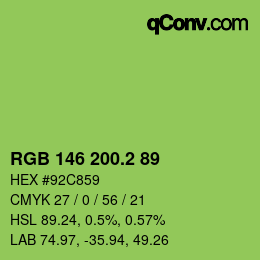 カラーコード: RGB 146 200.2 89 | qconv.com