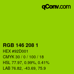 Color code: RGB 146 208 1 | qconv.com