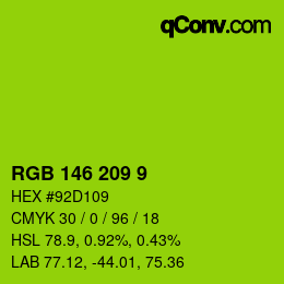 Color code: RGB 146 209 9 | qconv.com