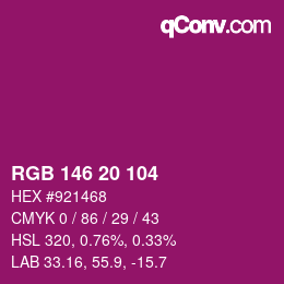 Color code: RGB 146 20 104 | qconv.com