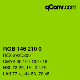 Color code: RGB 146 210 0 | qconv.com