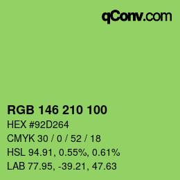 Color code: RGB 146 210 100 | qconv.com