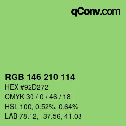 Color code: RGB 146 210 114 | qconv.com