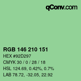 Color code: RGB 146 210 151 | qconv.com
