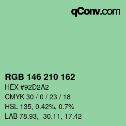 Color code: RGB 146 210 162 | qconv.com