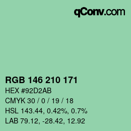 Color code: RGB 146 210 171 | qconv.com