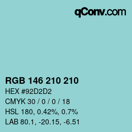 Color code: RGB 146 210 210 | qconv.com