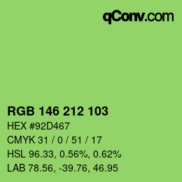 カラーコード: RGB 146 212 103 | qconv.com