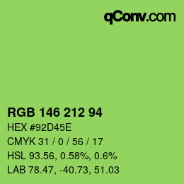 カラーコード: RGB 146 212 94 | qconv.com