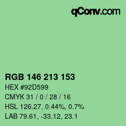 Color code: RGB 146 213 153 | qconv.com