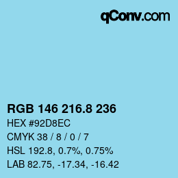 Color code: RGB 146 216.8 236 | qconv.com