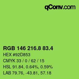 カラーコード: RGB 146 216.8 83.4 | qconv.com