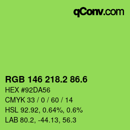 カラーコード: RGB 146 218.2 86.6 | qconv.com