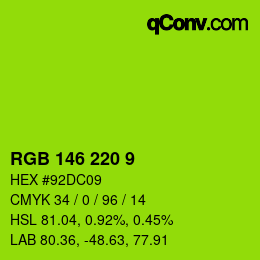 Color code: RGB 146 220 9 | qconv.com