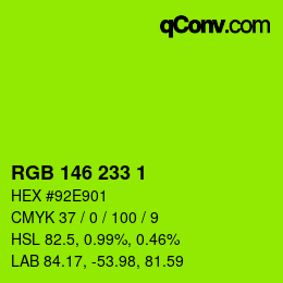 カラーコード: RGB 146 233 1 | qconv.com